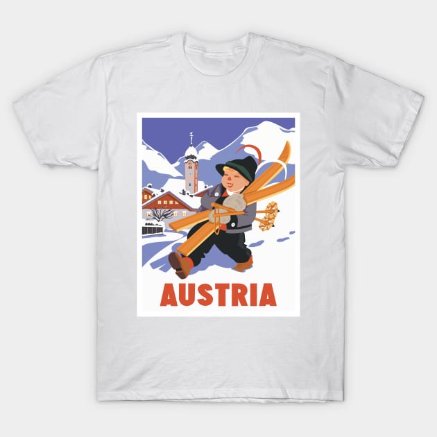 Austria Vintage Travel Poster T-Shirt by Terrybogard97